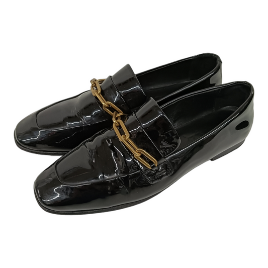 BURBERRY LONDON Enamel Shoes 39 Lady's Black ITCAL0C935M0N Chain