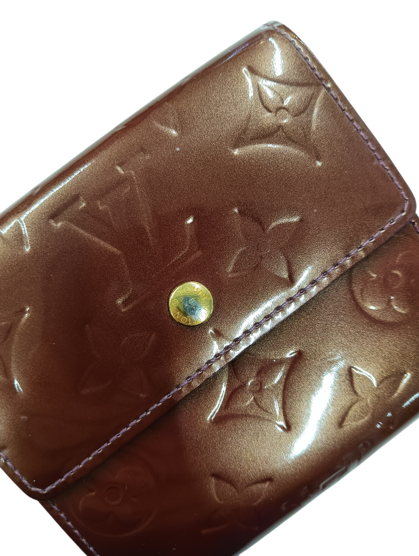 LOUIS VUITTON Wallet Vernis M91170 Bronze TH5017 Bifold