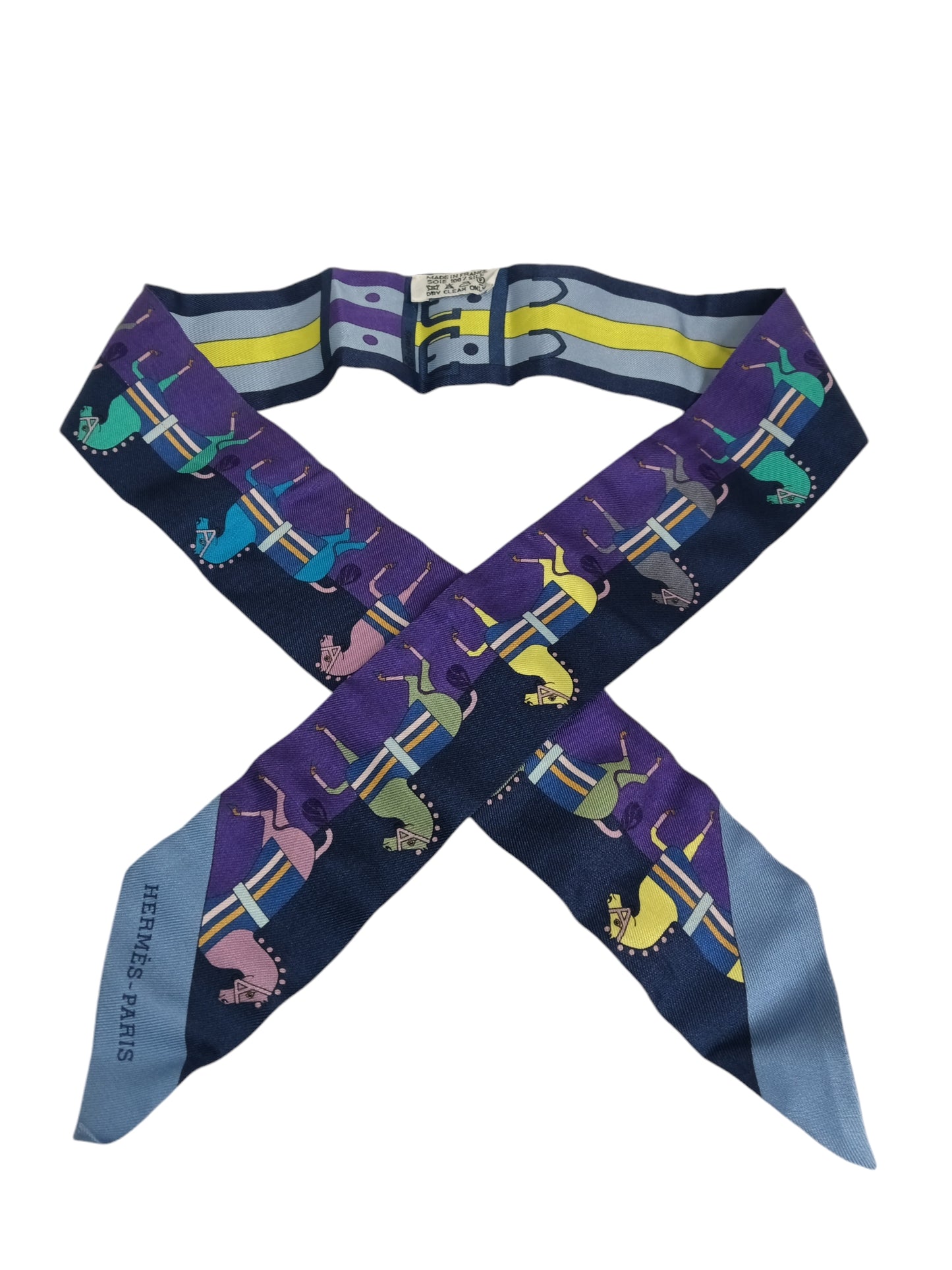 HERMES SCARF TWILLY PURPLE/BLUE
