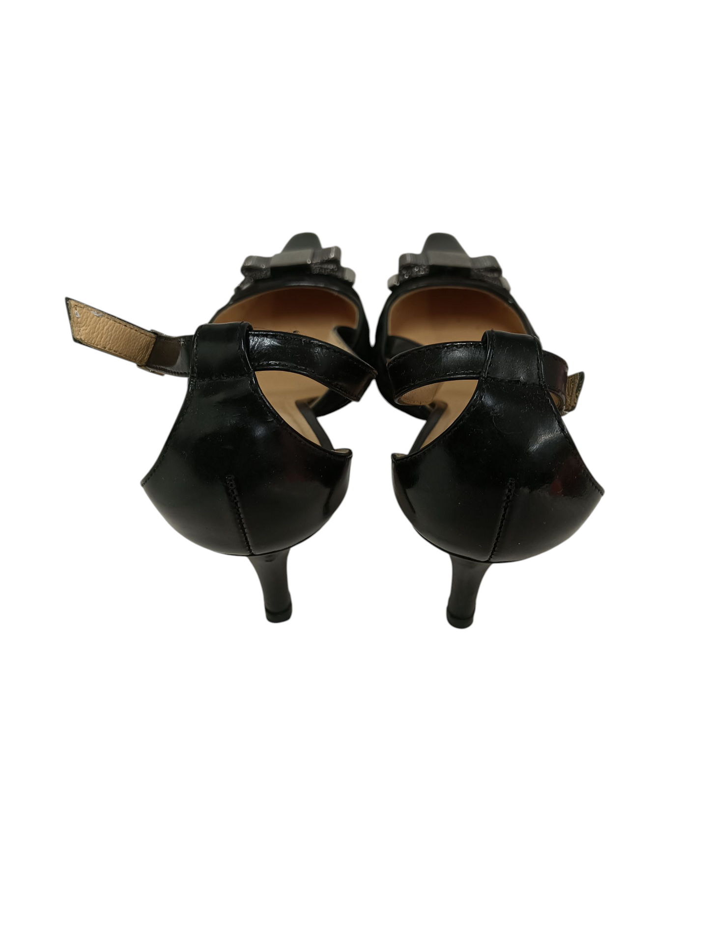 LOUIS VUITTON Pumps Size 37 Lady's Black Stain NQ0064