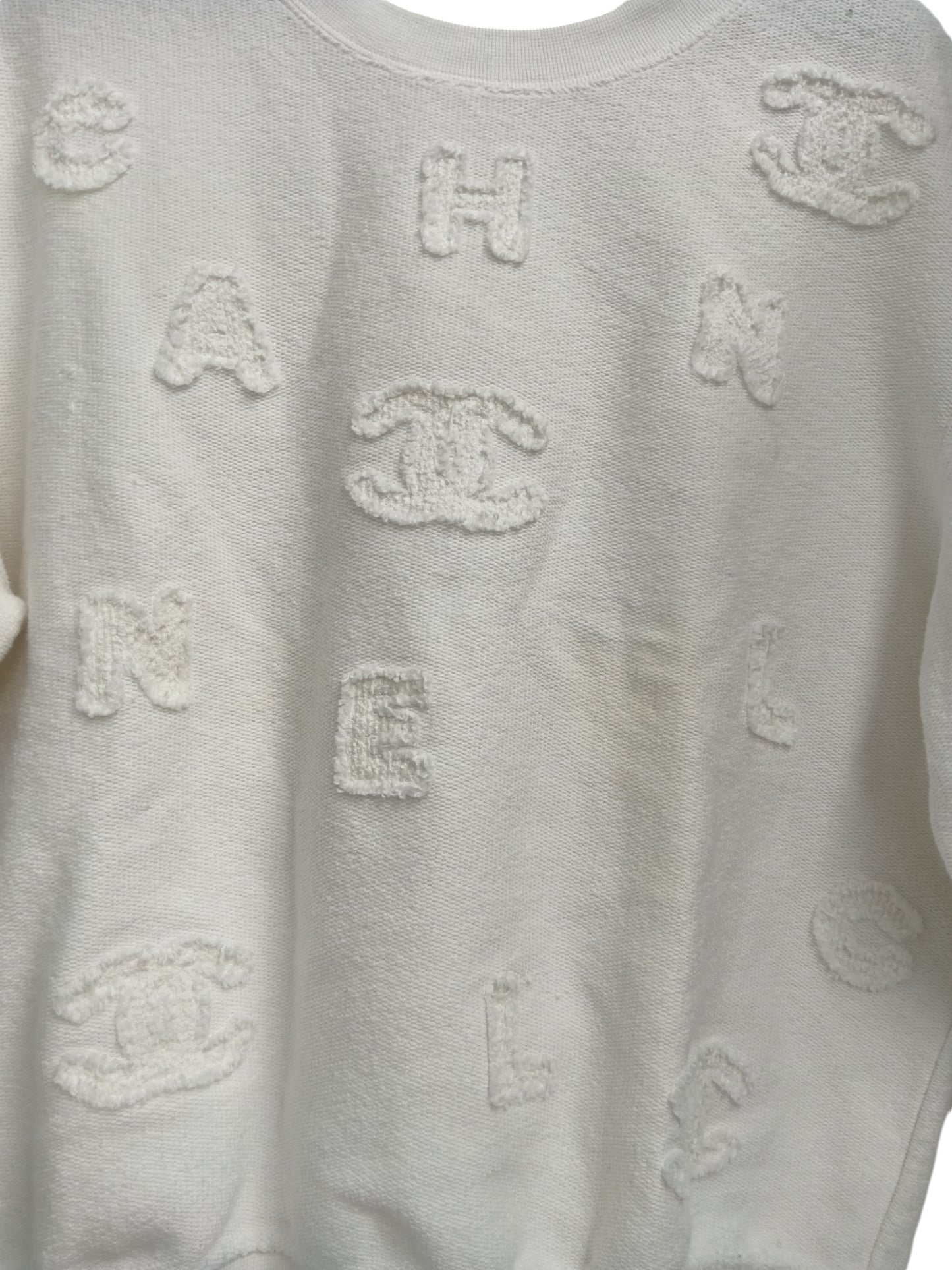 CHANEL SWEAT LADY'S WHITE P62978 K48522 AW005 SIZE S RANK(C) *TAG DAMAGE/STAIN