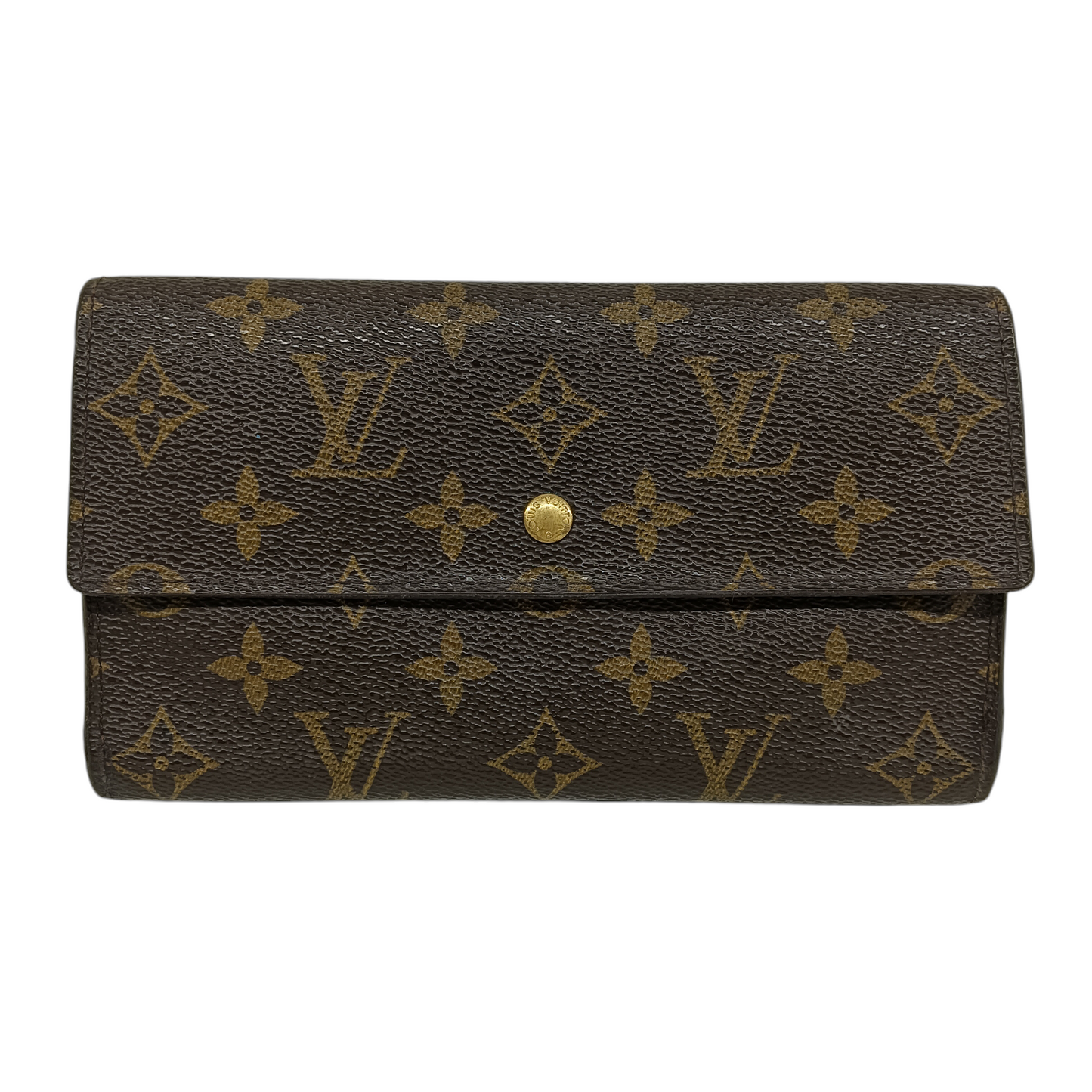 LOUIS VUITTON Long Wallet M61734 Rank C Brown TH0966 *Sticky*