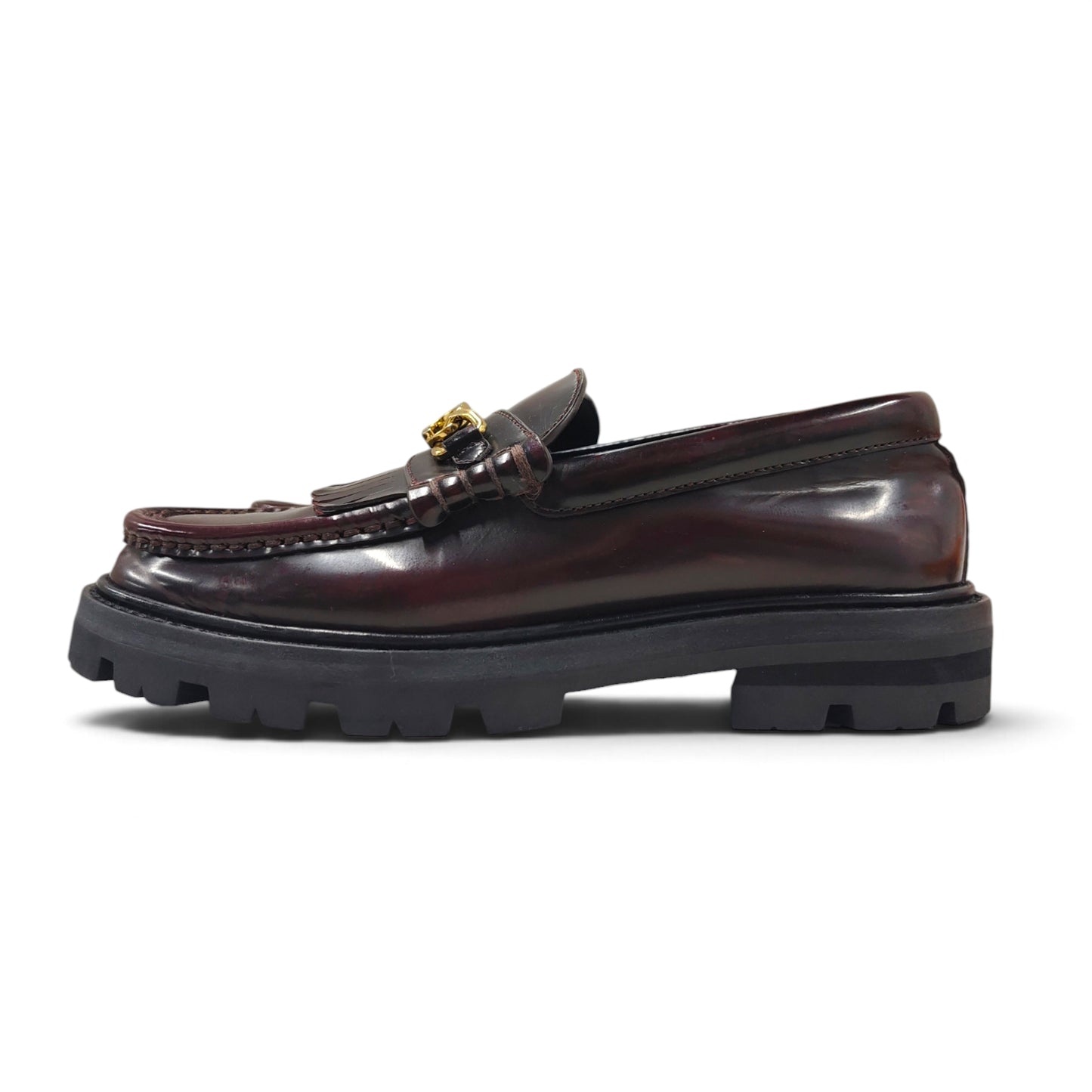 CELINE Loafers Size 37 Lady's Burgundy FA0271 Rank B