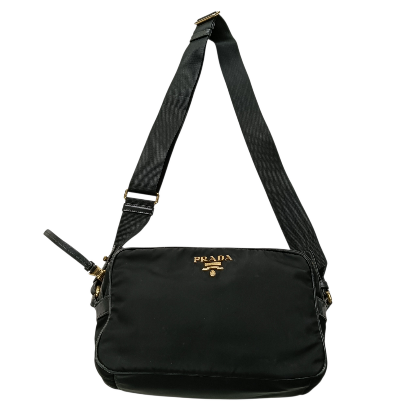 PRADA Shoulder Bag 1BH089 Black Scratch/Stain