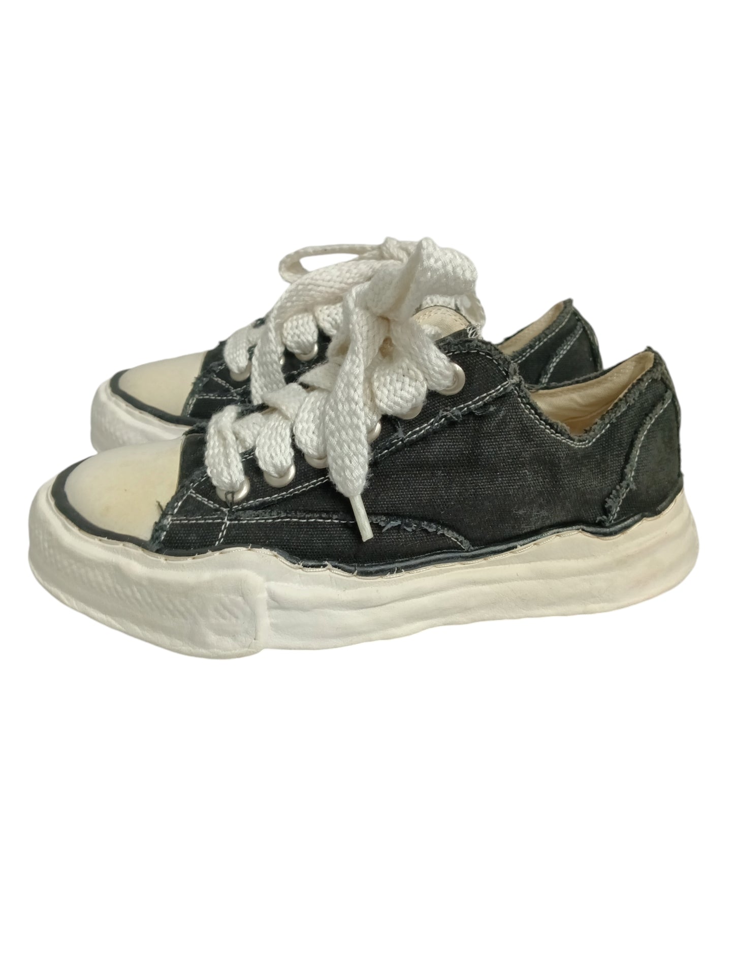 MIHARA YASUHIRO SNEAKER SIZE 37 LADY'S BLACK/WHITE A06FW702 STAIN