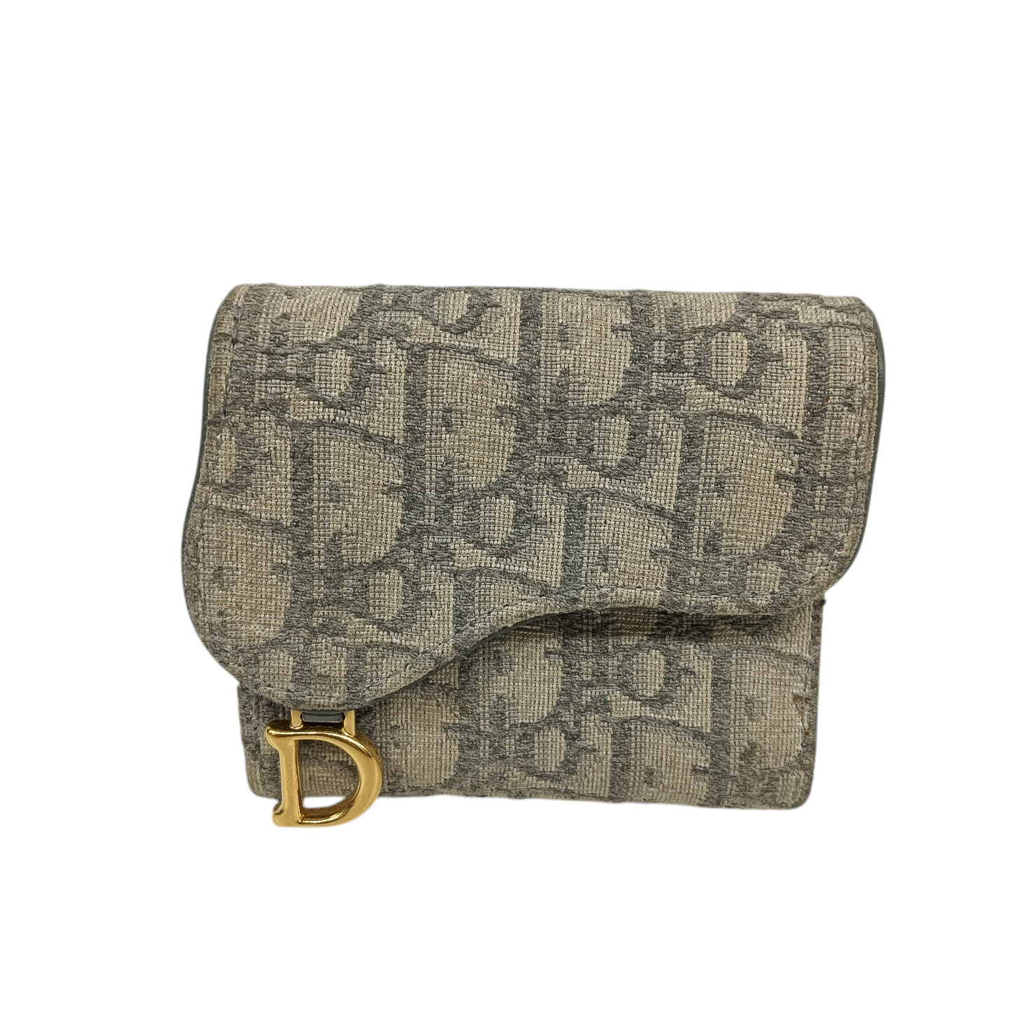 Christian Dior Wallet Saddle 41-MA-0233 Rank CD Gray Stain