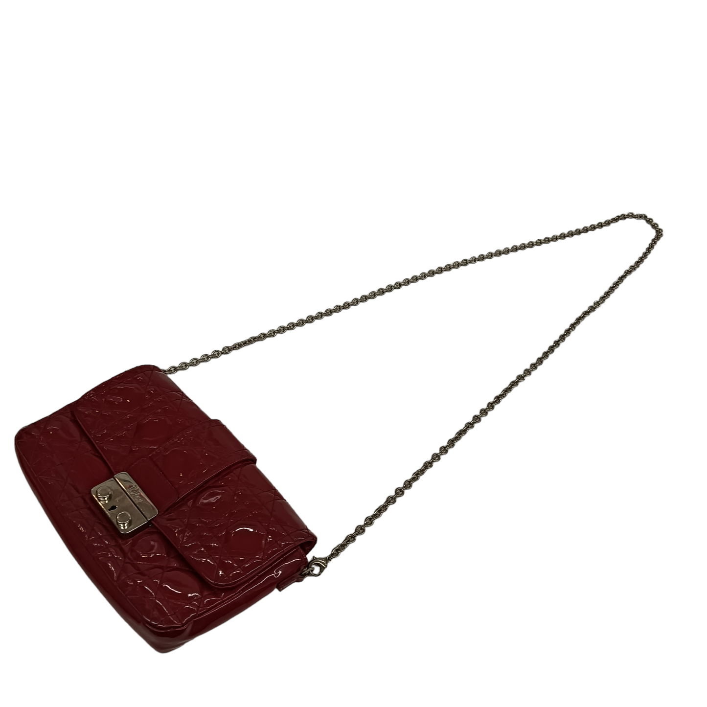 CHRISTIAN DIOR Shoulder Bag Canage 02-LU-0102 Red Damage