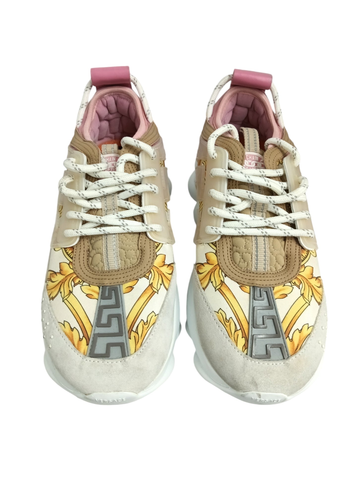 VERSACE SNEAKER LADY'S BEIGE/PINK SIZE 38 RANK(B) *STAIN