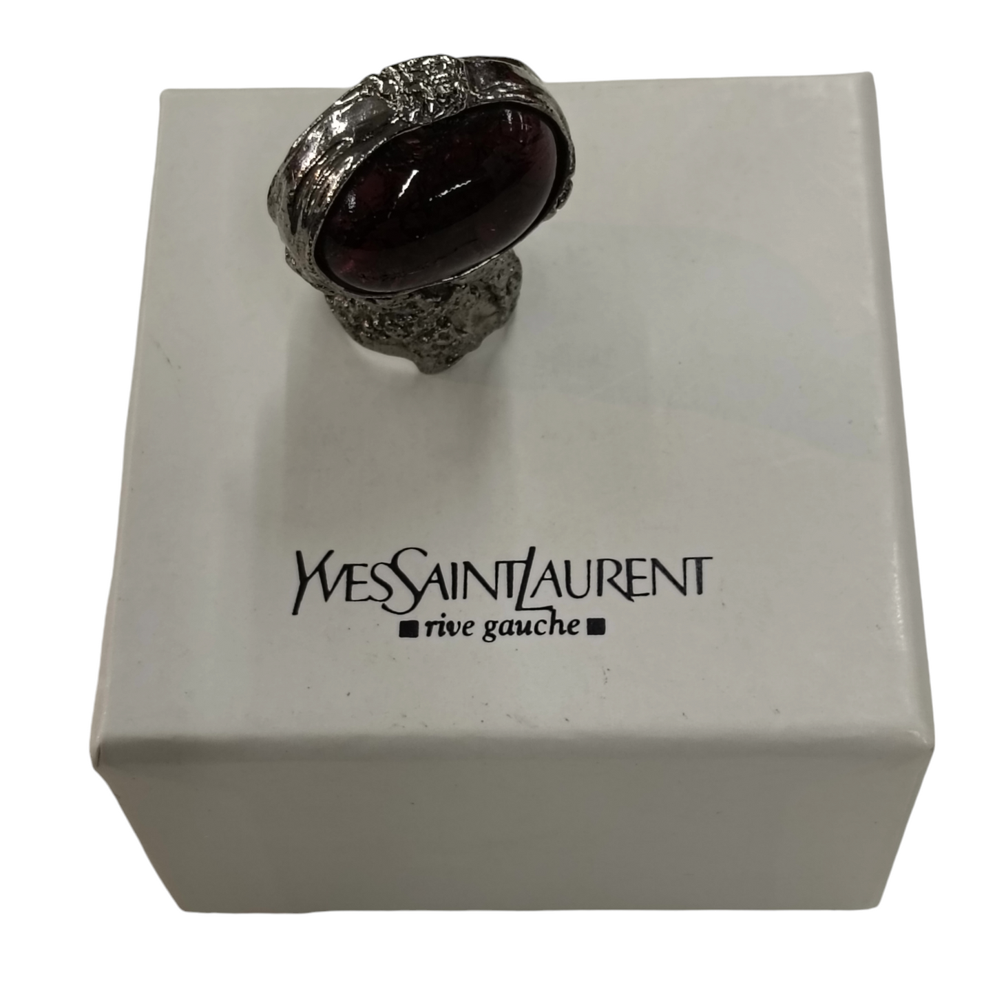 YVESSAINT LAURENT RING VINTAGE ARTY SILVER/PURPLE