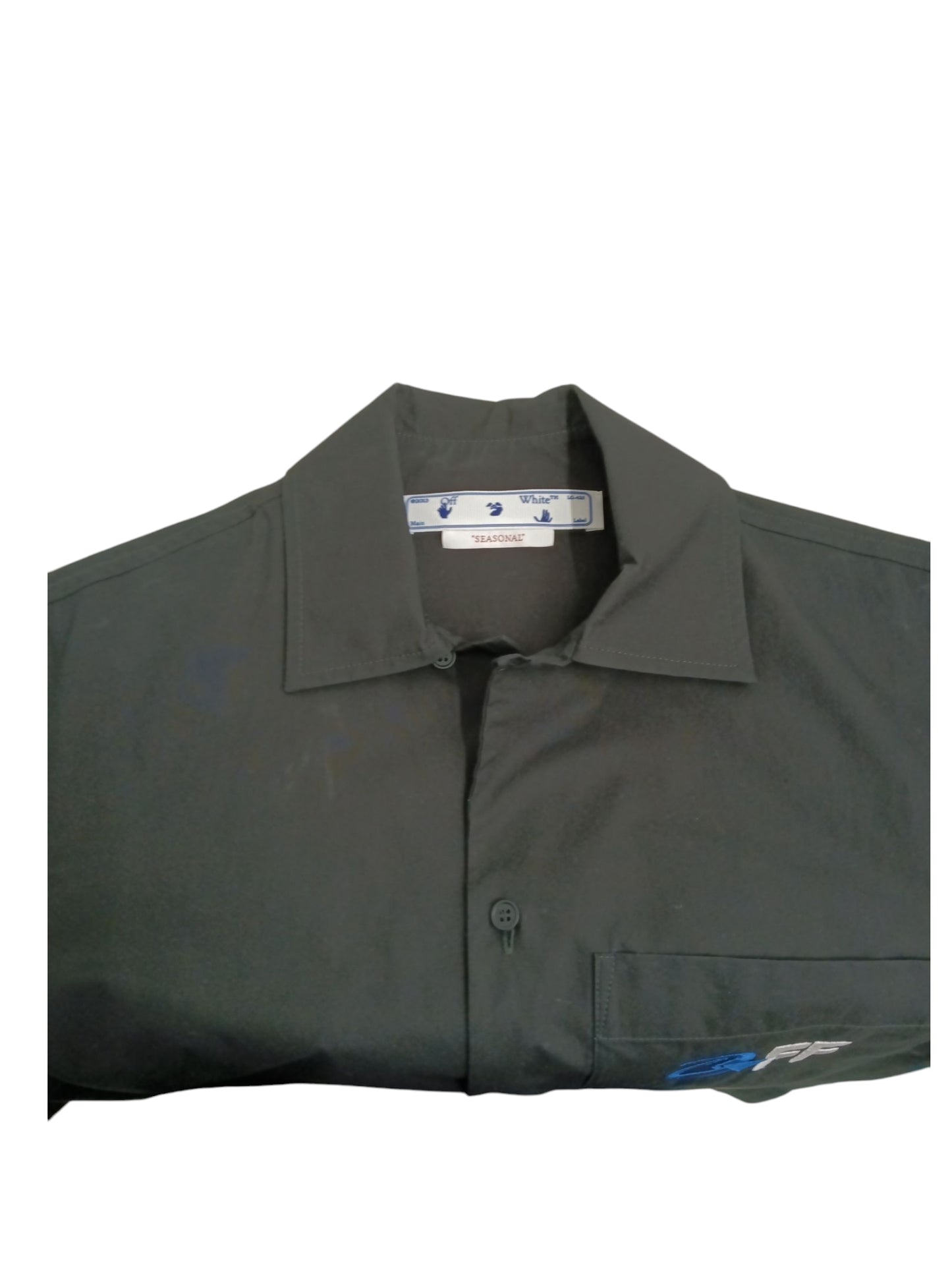OFFWHITE SHIRT (SIZE)XS MENS BLACK 0MGG004S23FAB001 EXACTLY THE OPPOSITE