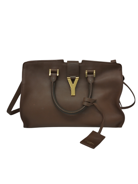 SAINT LAURENT PARIS 2 WAY BAG PETIT CABAS BROWN 311210 DAMAGE 527411 RANK (C)
