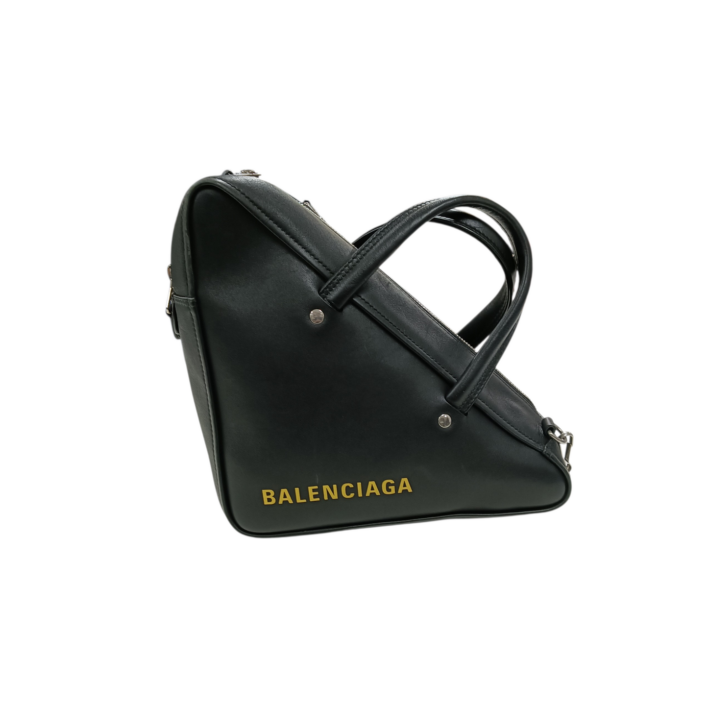 BALENCIAGA 2Way Bag Triangle Duffle Bag 1060 Y 535269 Black/Yellow 476975
