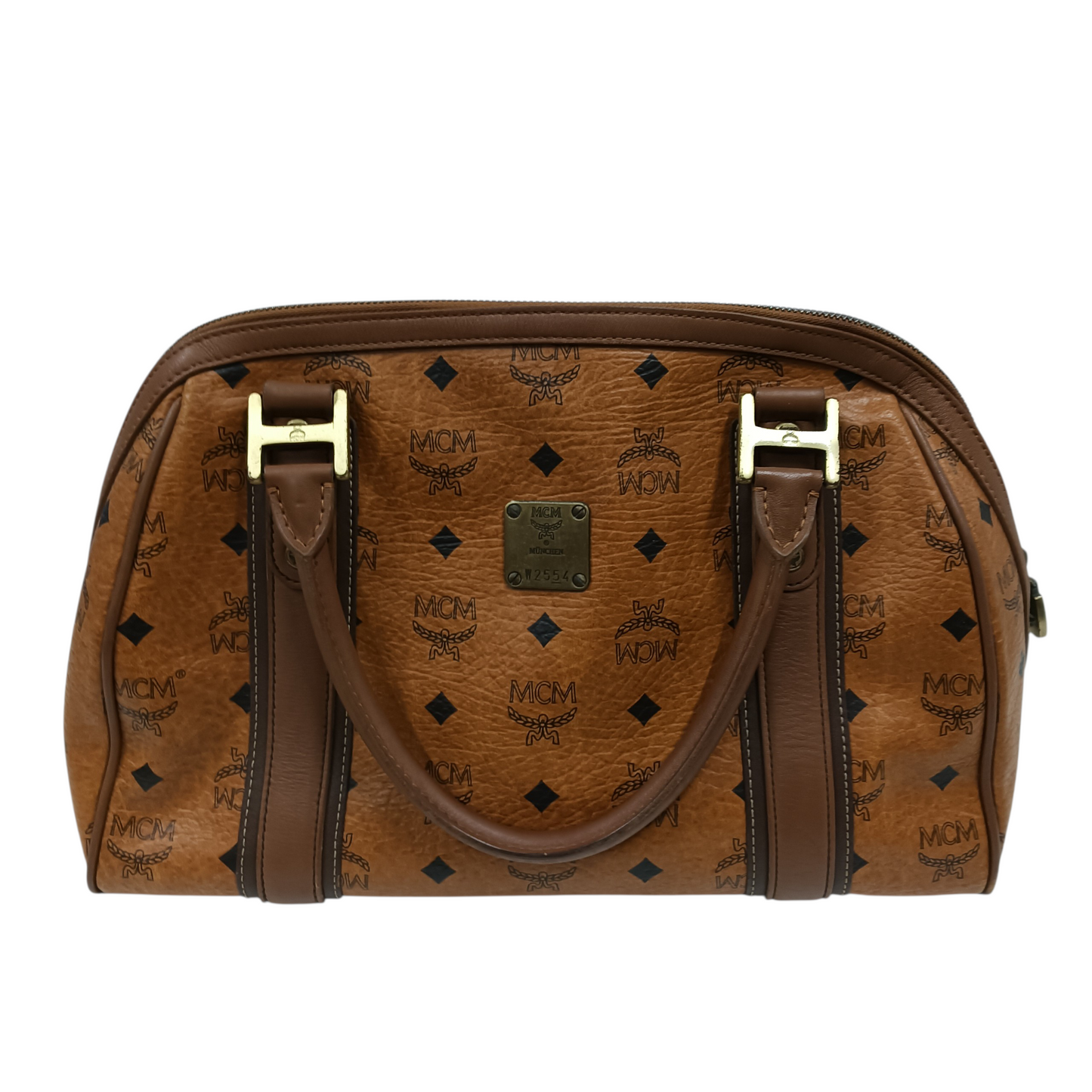 MCM Handbag 1011077030122 Brown Damage