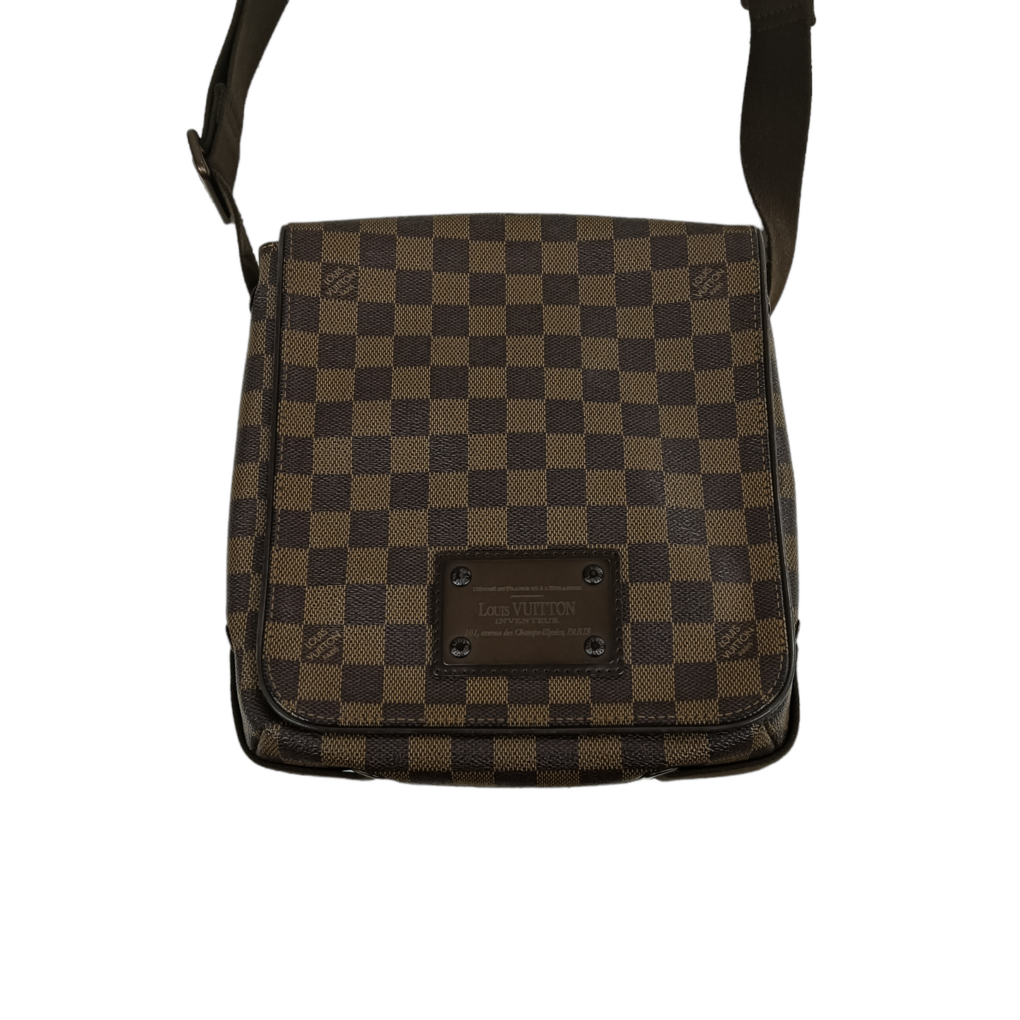 LOUIS VUITTON SHOULDER BAG Damier N51210 Brown Scratch CA4130 Ebene Brooklyn PM