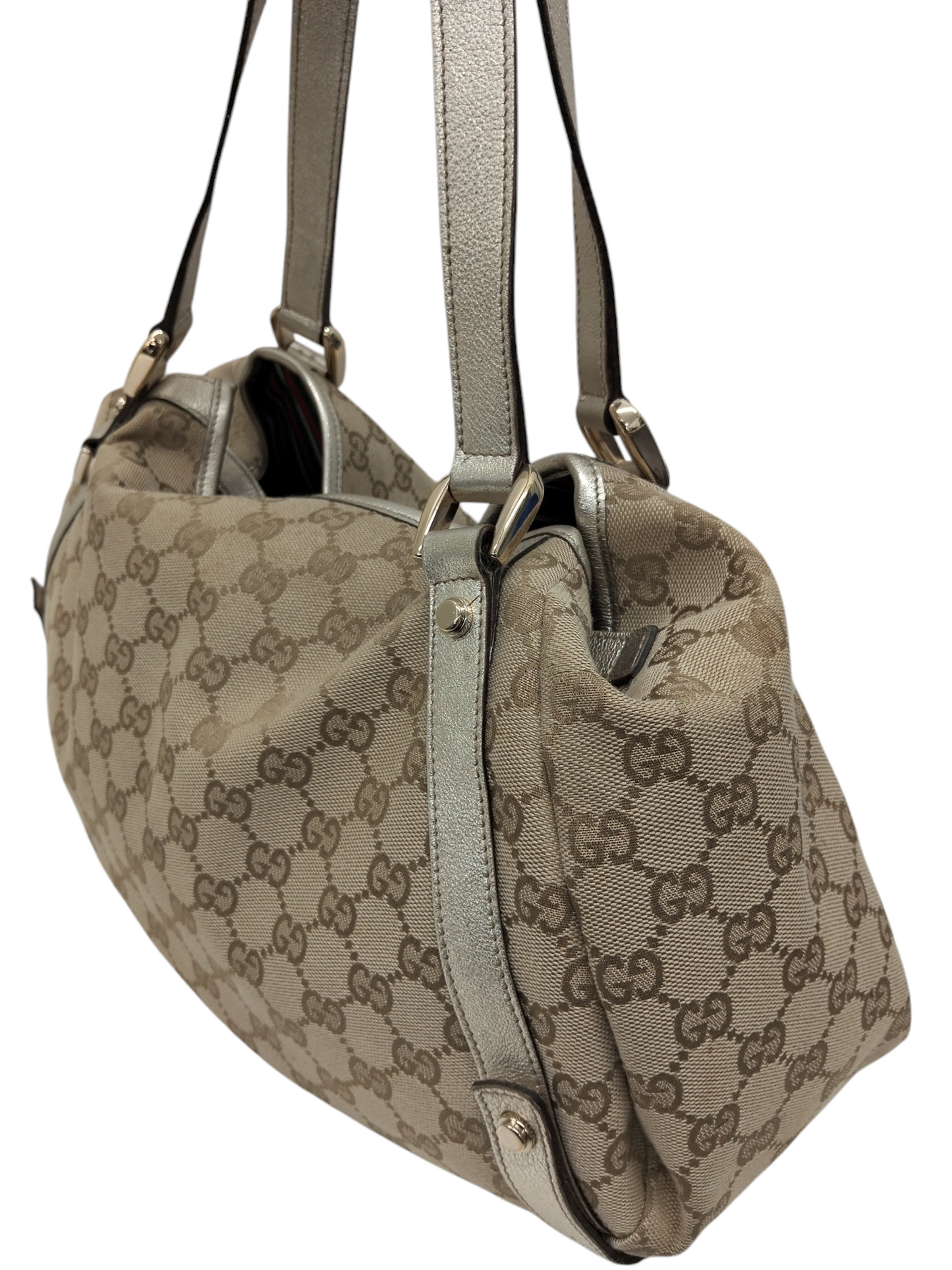 GUCCI TOTE BAG 130736 BEIGE RANK (B) STAIN 002122