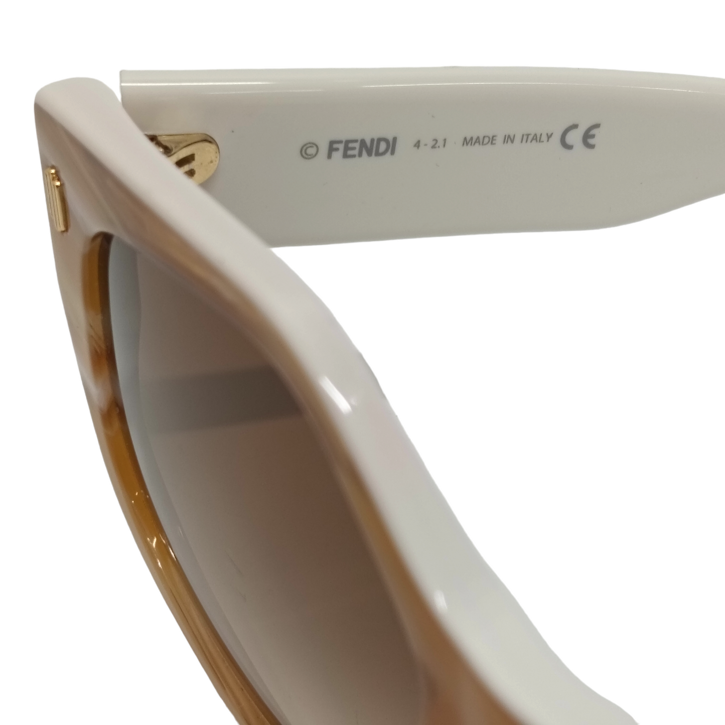 FENDI Marble Effect Sunglasses FE400171 White/Beige