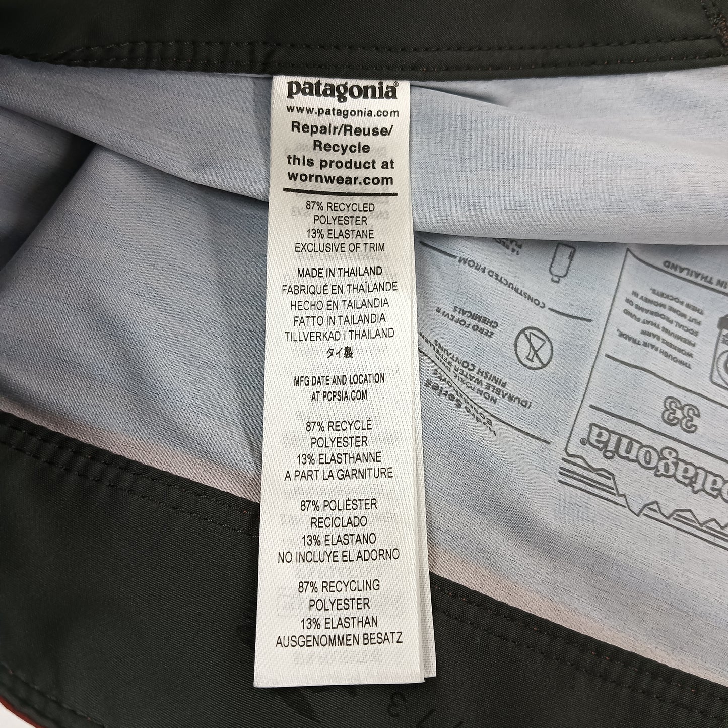 PATAGONIA Pants 33 Mens Blue/Brown 88697