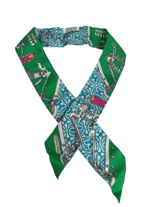 HERMES SCARF TWILLY GREEN/BLUE