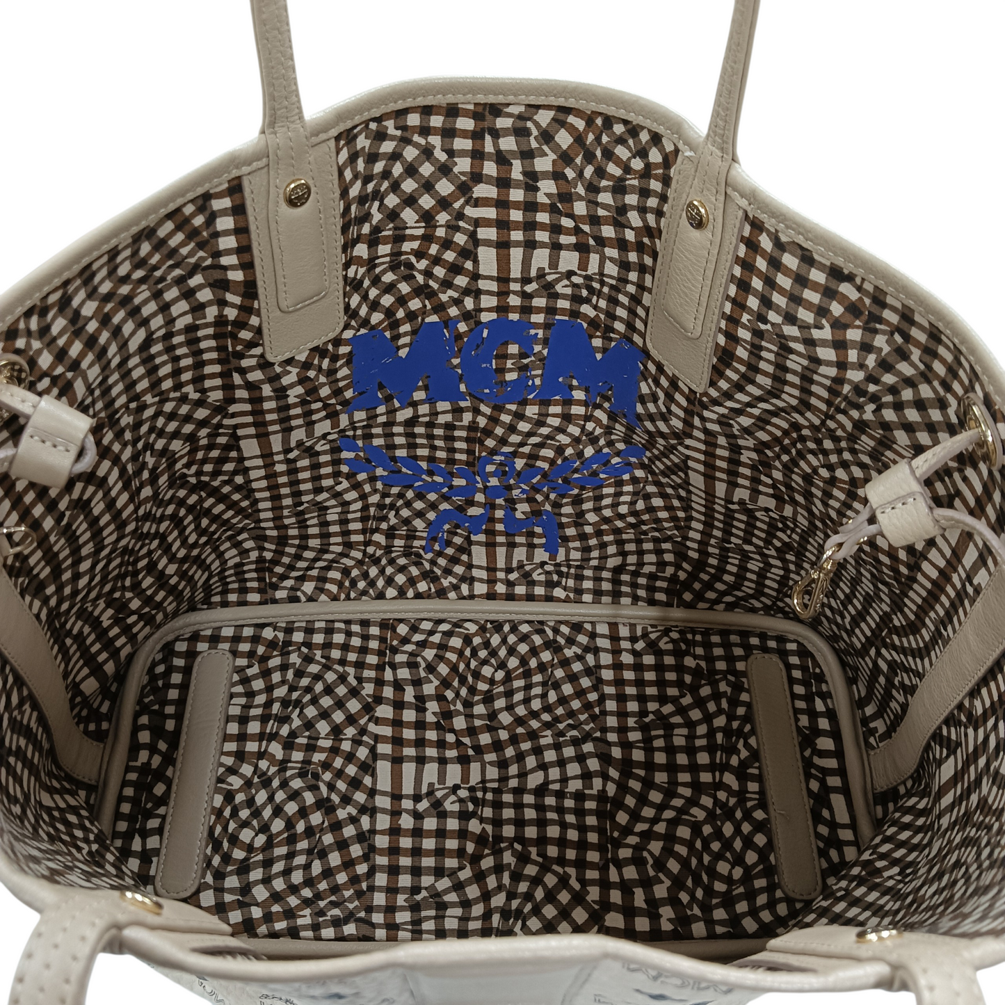 MCM Tote Bag MWP7AVI22IG001 Beige Reversible Tote