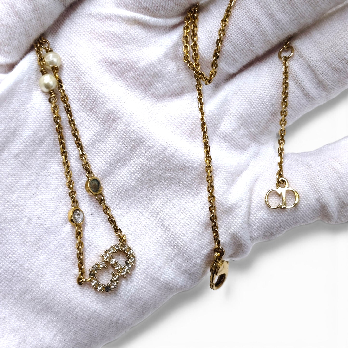Christian Dior Necklace Gold Rank B *without part*
