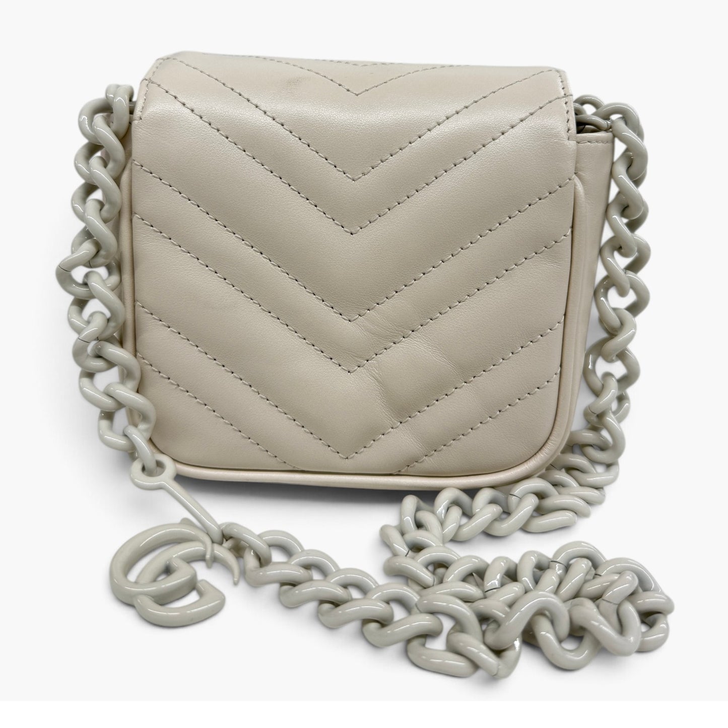 GUCCI Shoulder Bag GG Marmont 739599 Beige Rank (B)