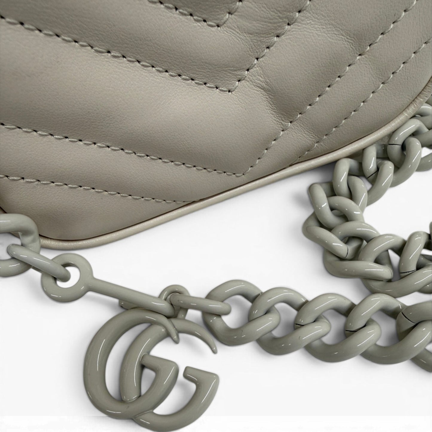 GUCCI Shoulder Bag GG Marmont 739599 Beige Rank (B)