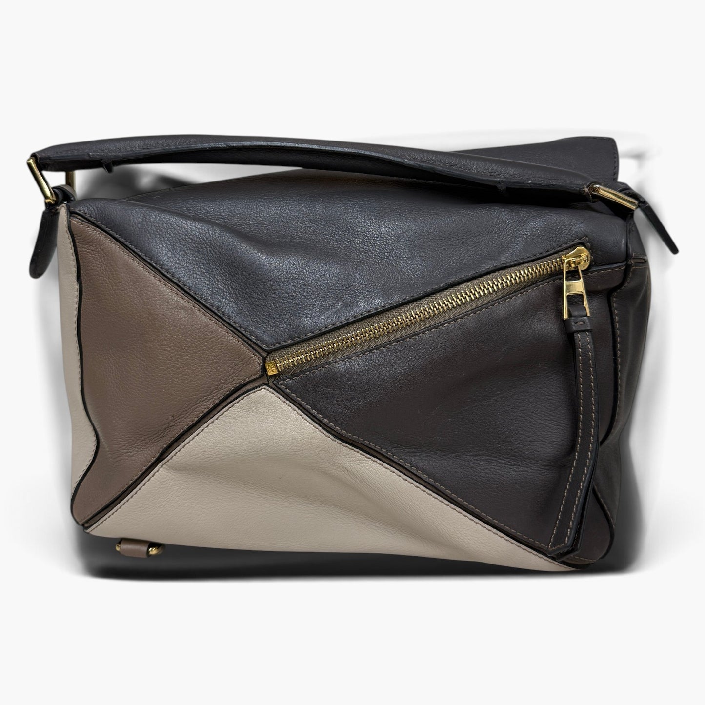 LOEWE 2WAY BAG Beige/Brown Stain/Damage 06-07-09 Rank (C)