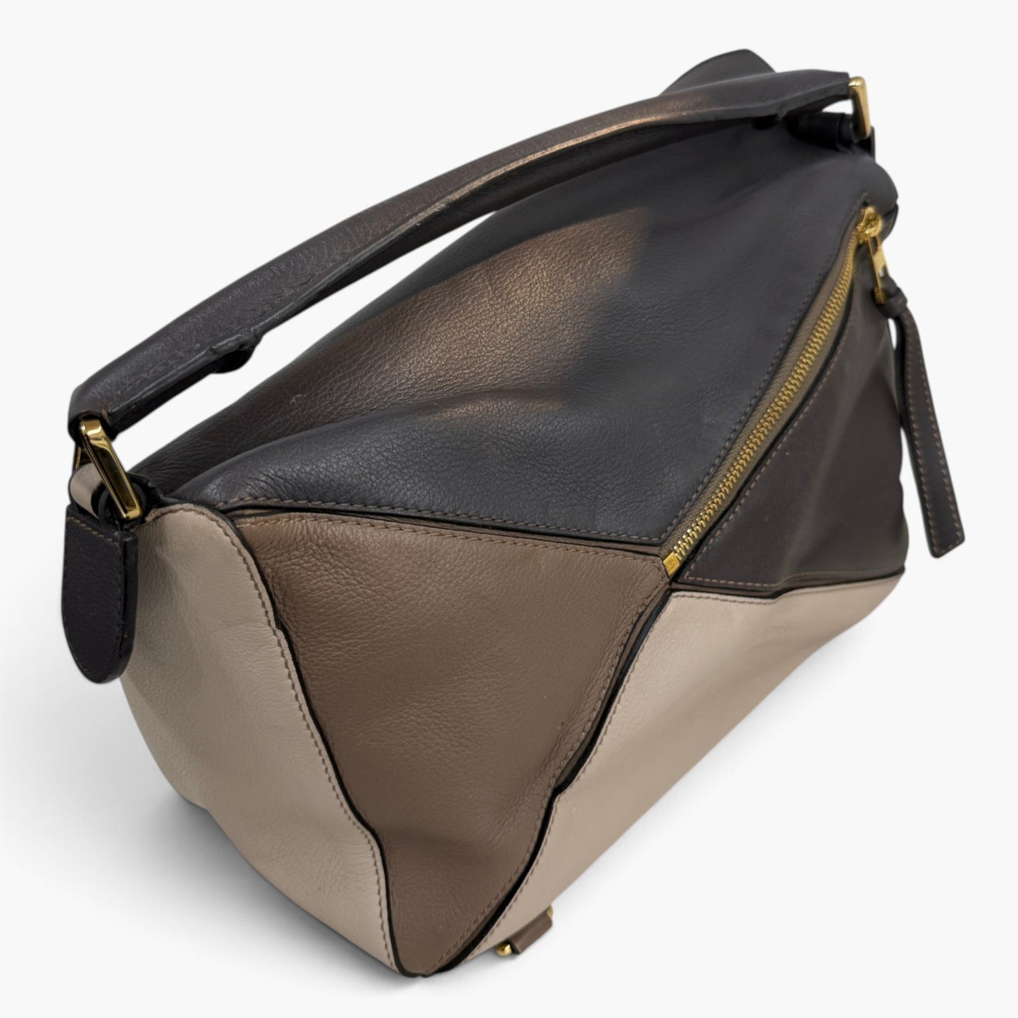 LOEWE 2WAY BAG Beige/Brown Stain/Damage 06-07-09 Rank (C)