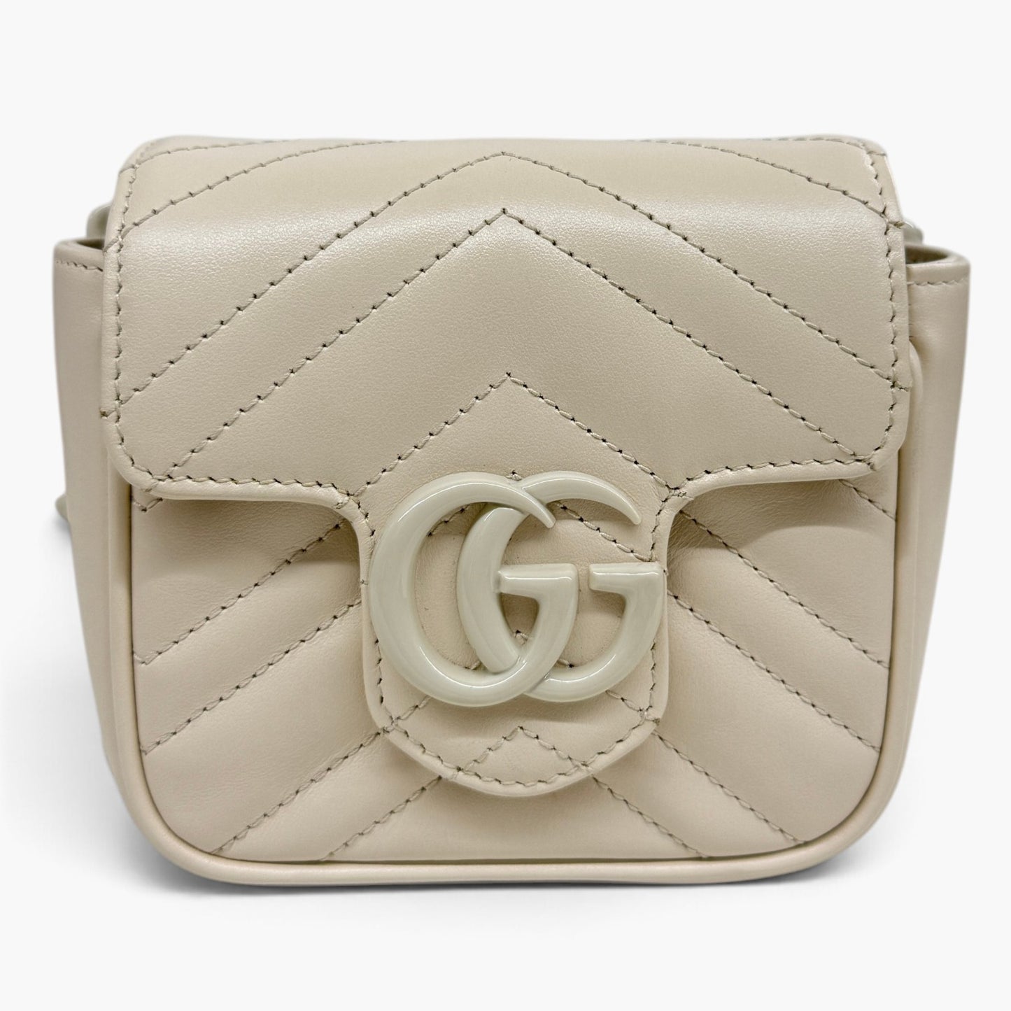 GUCCI Shoulder Bag GG Marmont 739599 Beige Rank (B)