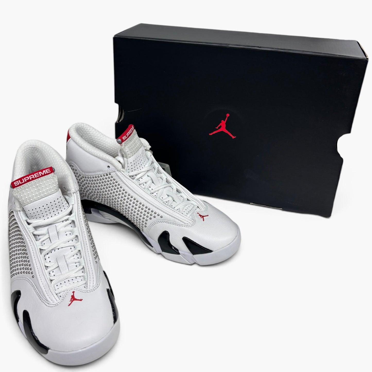 NIKE Jordan 14 Retro X SUPREME Size 8.5 us BV7630-106 Mens White Rank (A)