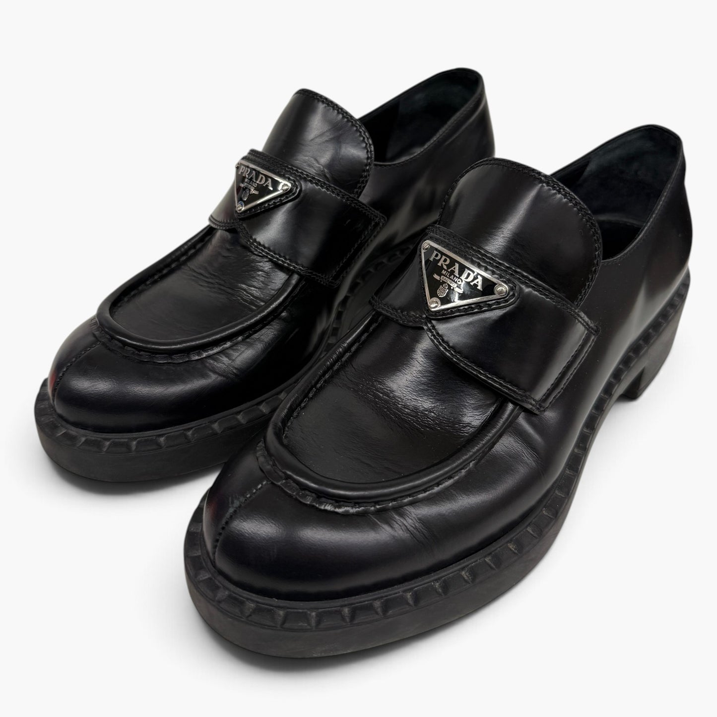 Prada Loafers Lady's Black Rank (B)