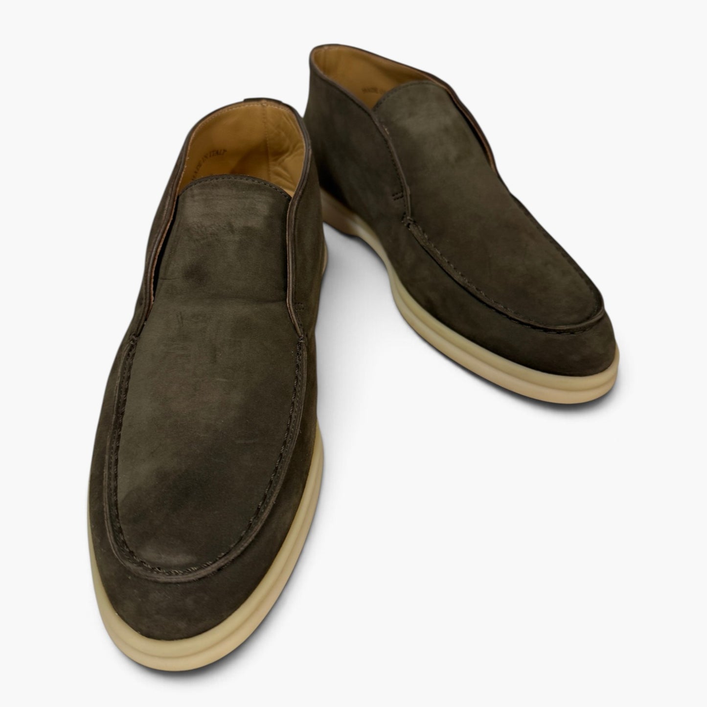 LORO PIANA Loafers Size 37 Lady's Olive Open Walk 56022 Rank (AB)