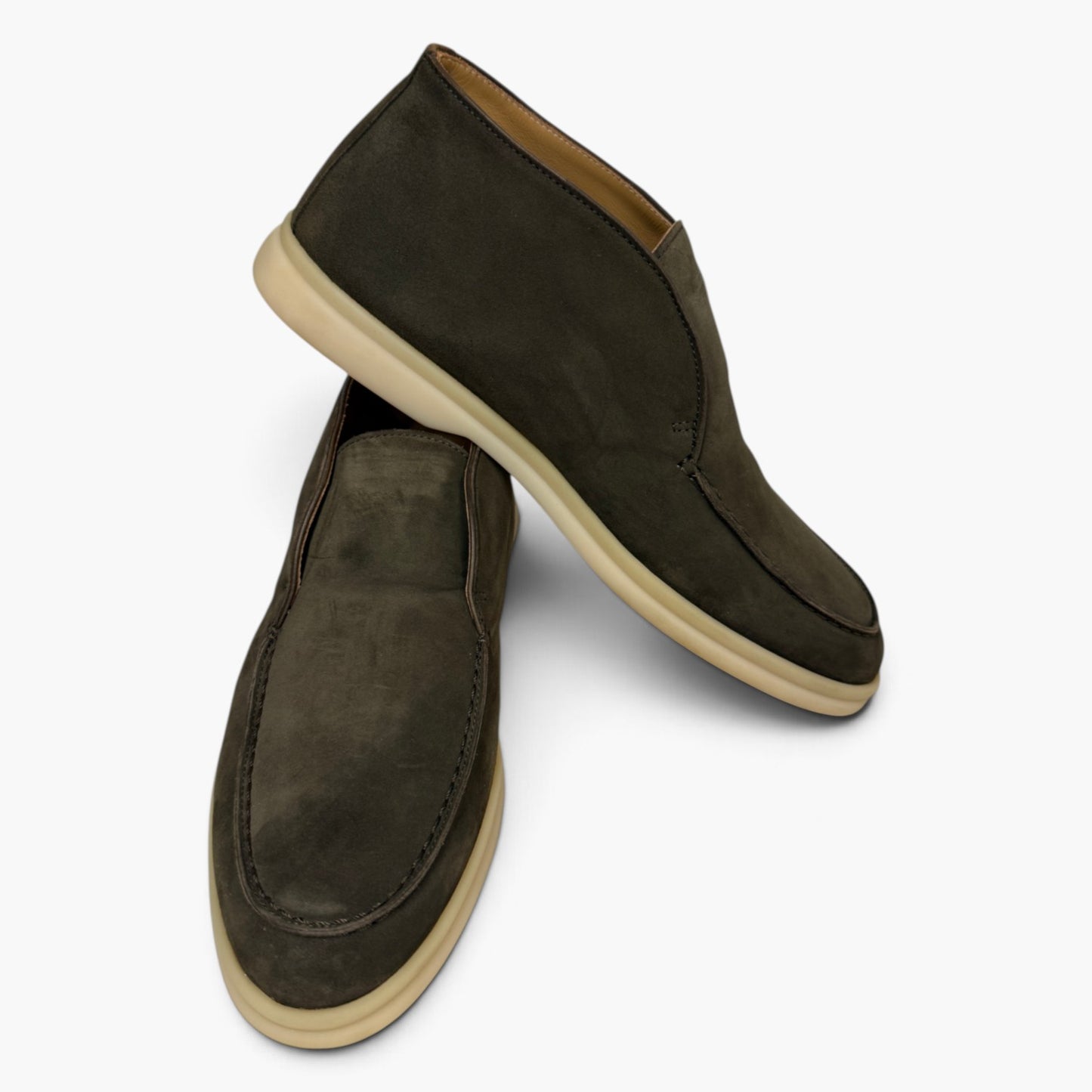 LORO PIANA Loafers Size 37 Lady's Olive Open Walk 56022 Rank (AB)