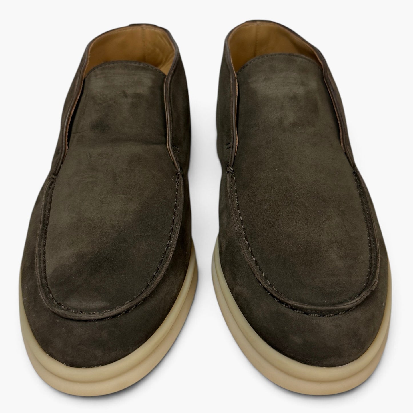 LORO PIANA Loafers Size 37 Lady's Olive Open Walk 56022 Rank (AB)