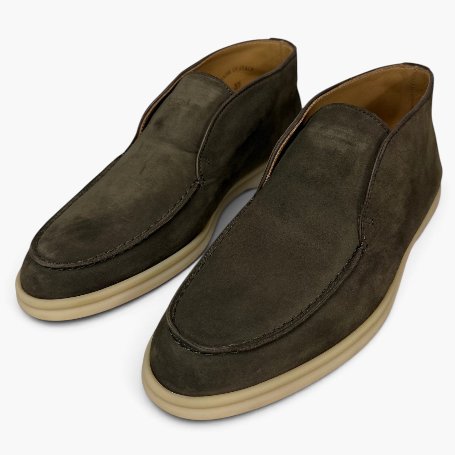 LORO PIANA Loafers Size 37 Lady's Olive Open Walk 56022 Rank (AB)