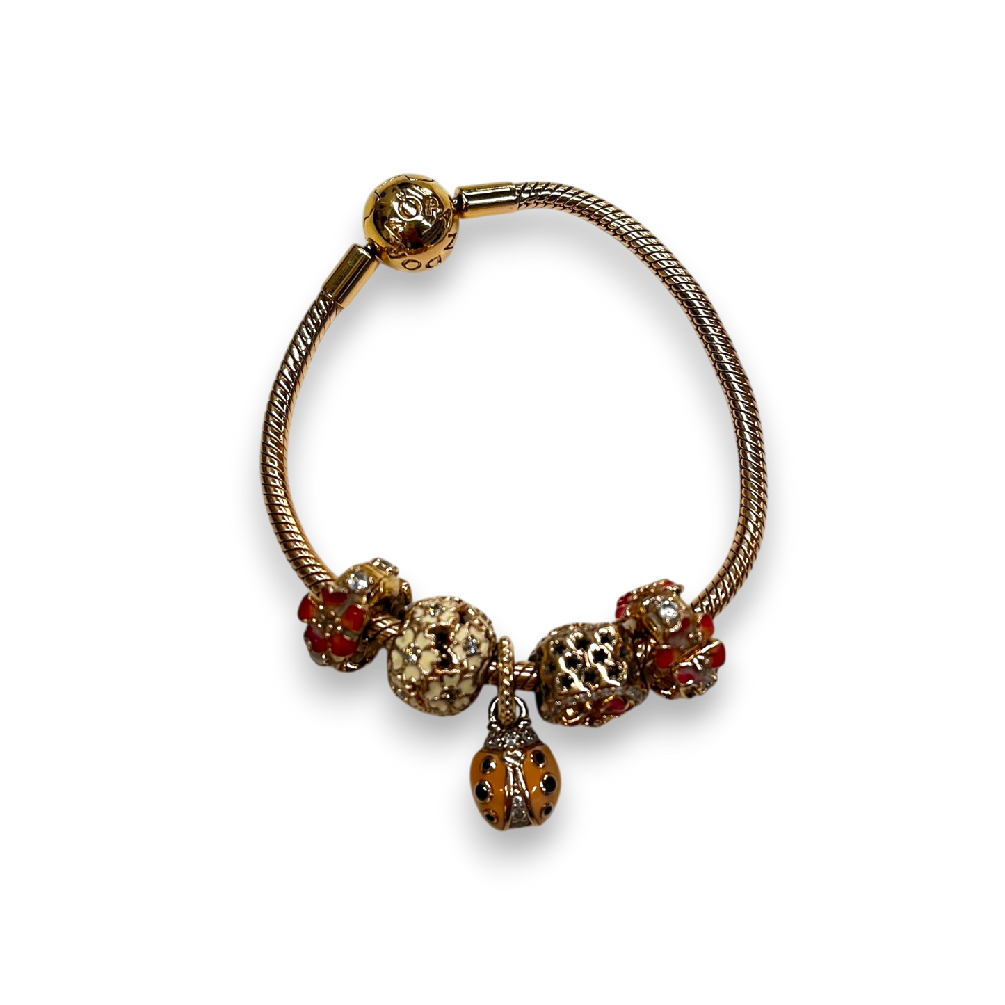 Bracelet PANDORA Rank(B) ROSE GOLD WITH CHARM 5P