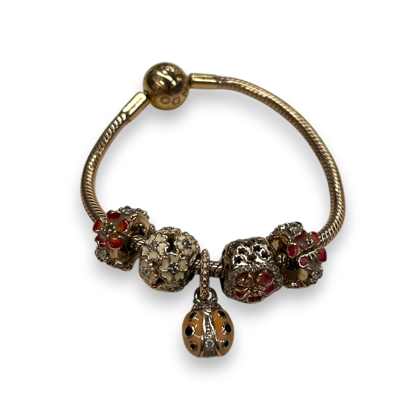 Bracelet PANDORA Rank(B) ROSE GOLD WITH CHARM 5P